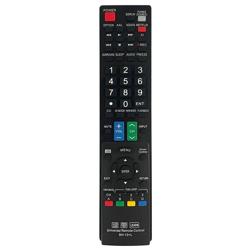 econtrolly New SH-13+L Replace Universal Remote Control fit for Almost All Sharp Brand LCD LED HD Smart TV GB004WJSA GB005WJSA GA890WJSA GB118WJSA GJ221-C GJ221 - Image 1